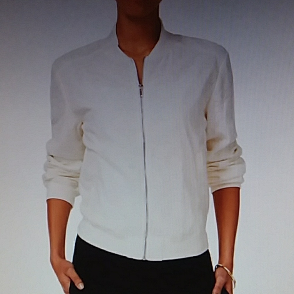 Rachel Roy extra small white lace bomber jacket